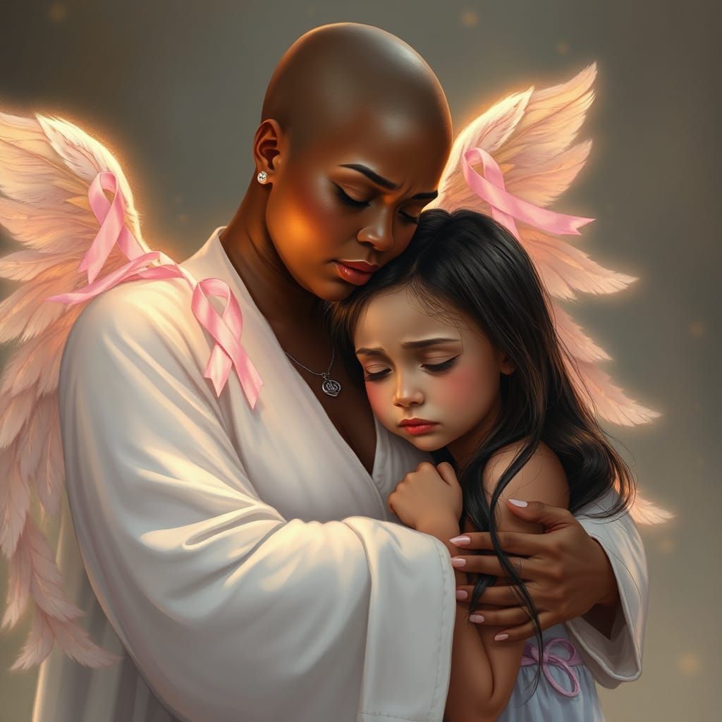 Compassionate Angel Comforts Distraught Child