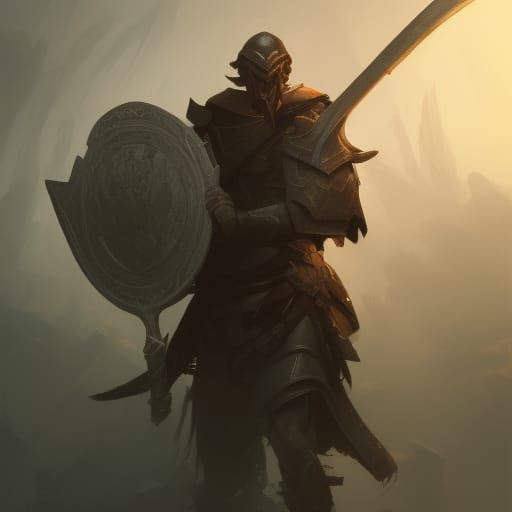 Paladin Pot-Head in Dark Fantasy Style