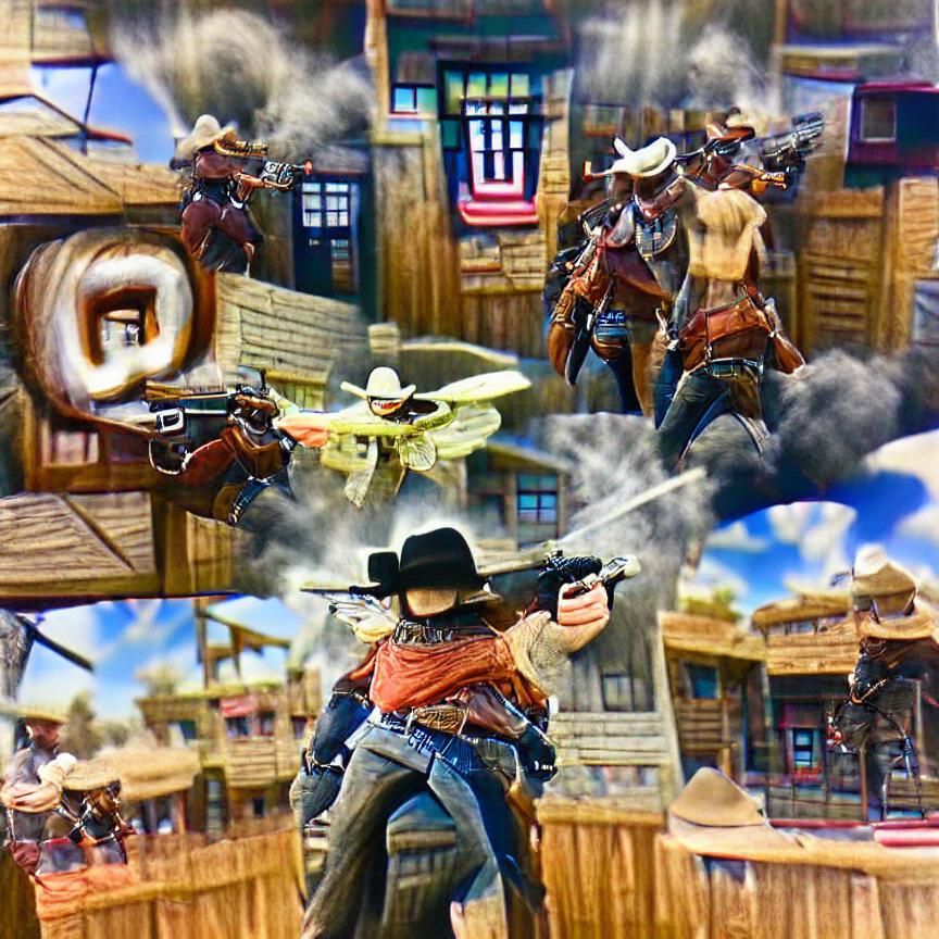 Wild West Cowboy Outlaw Gunfight