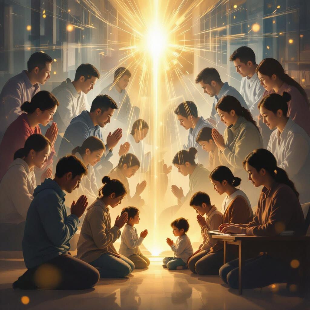 Urgent Call to Prayer Poster with Hopeful Light