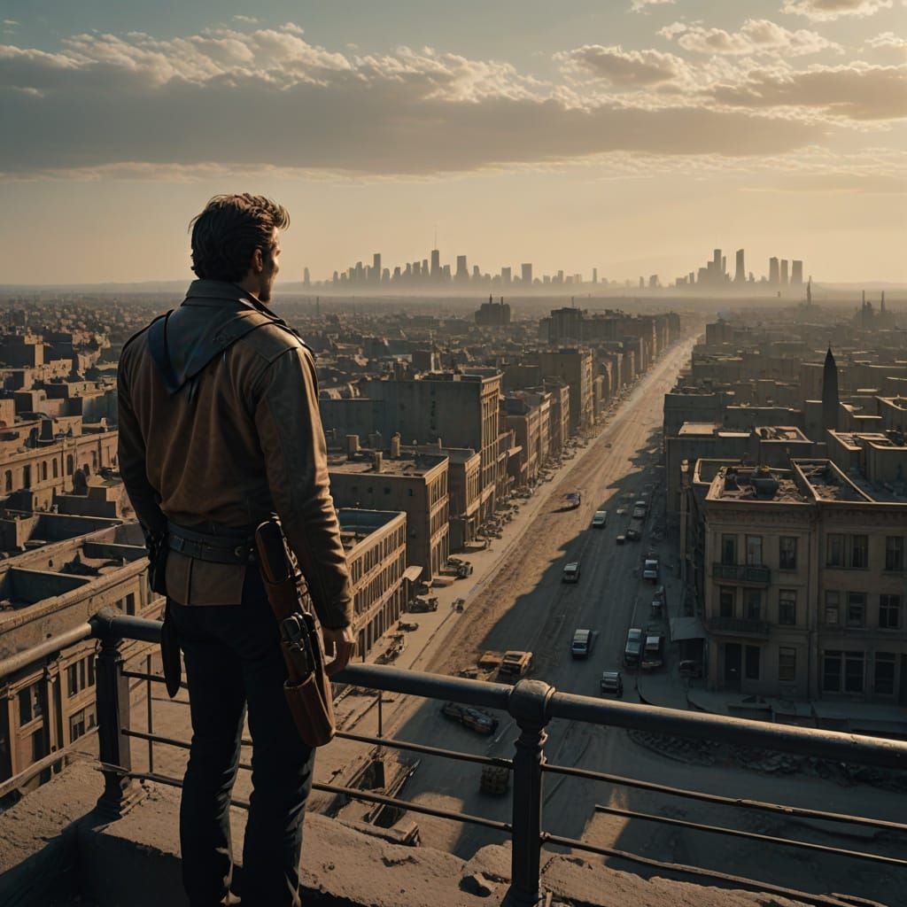 Cyberpunk Cityscape on Brink of Collapse