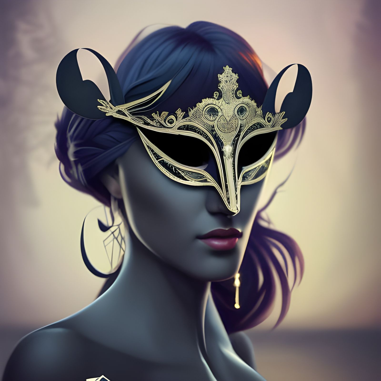 Lady in low light at the Masquerade Ball