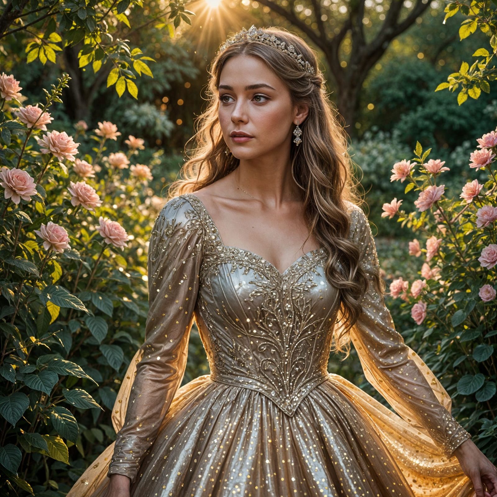 Royal Princess Adorned in Sequined Gown