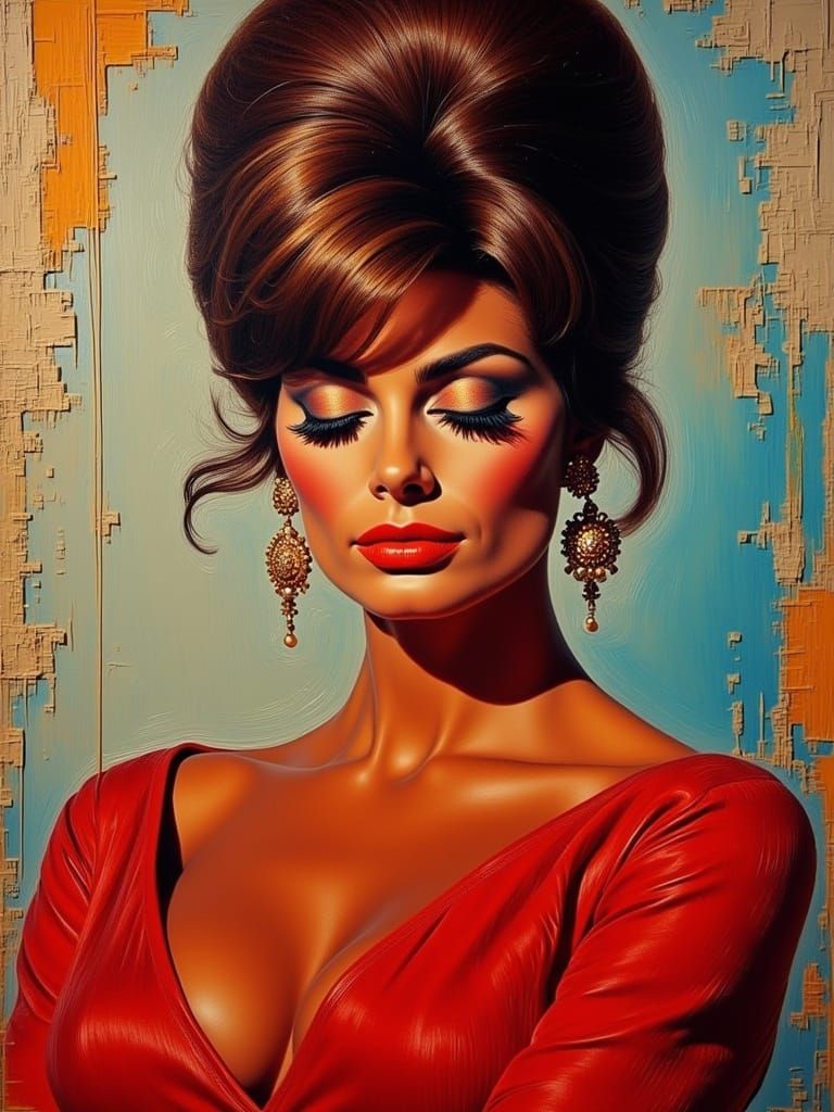 Sophia Loren Portrait in Expressionist Style