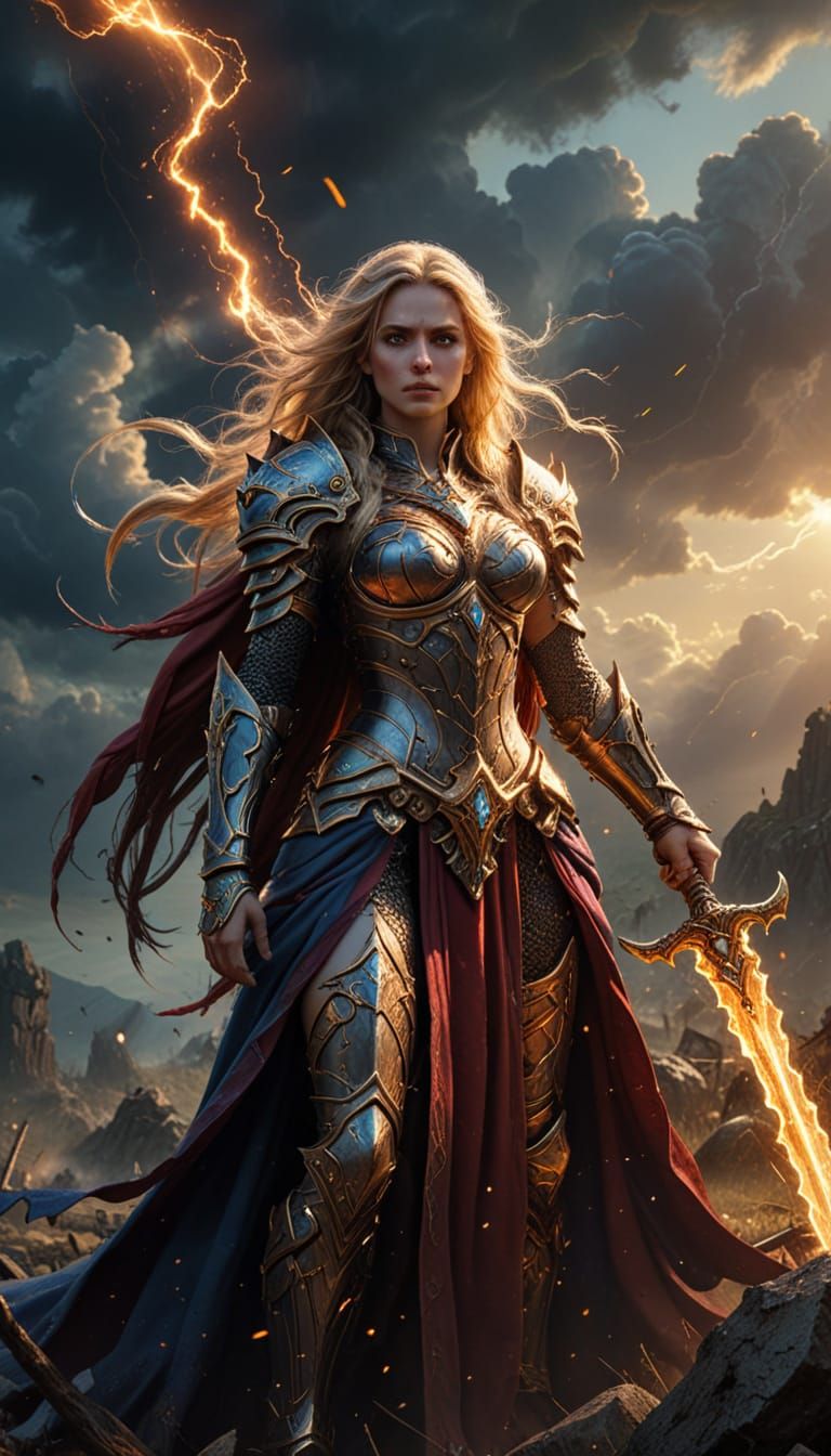 Epic Sorceress in Warcraft Fantasy Style