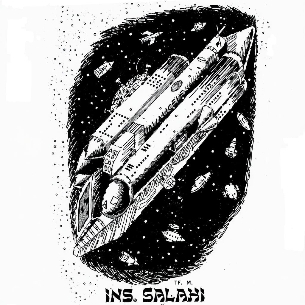 Spacecraft Carrier in Futuristic Israeli Naval Style