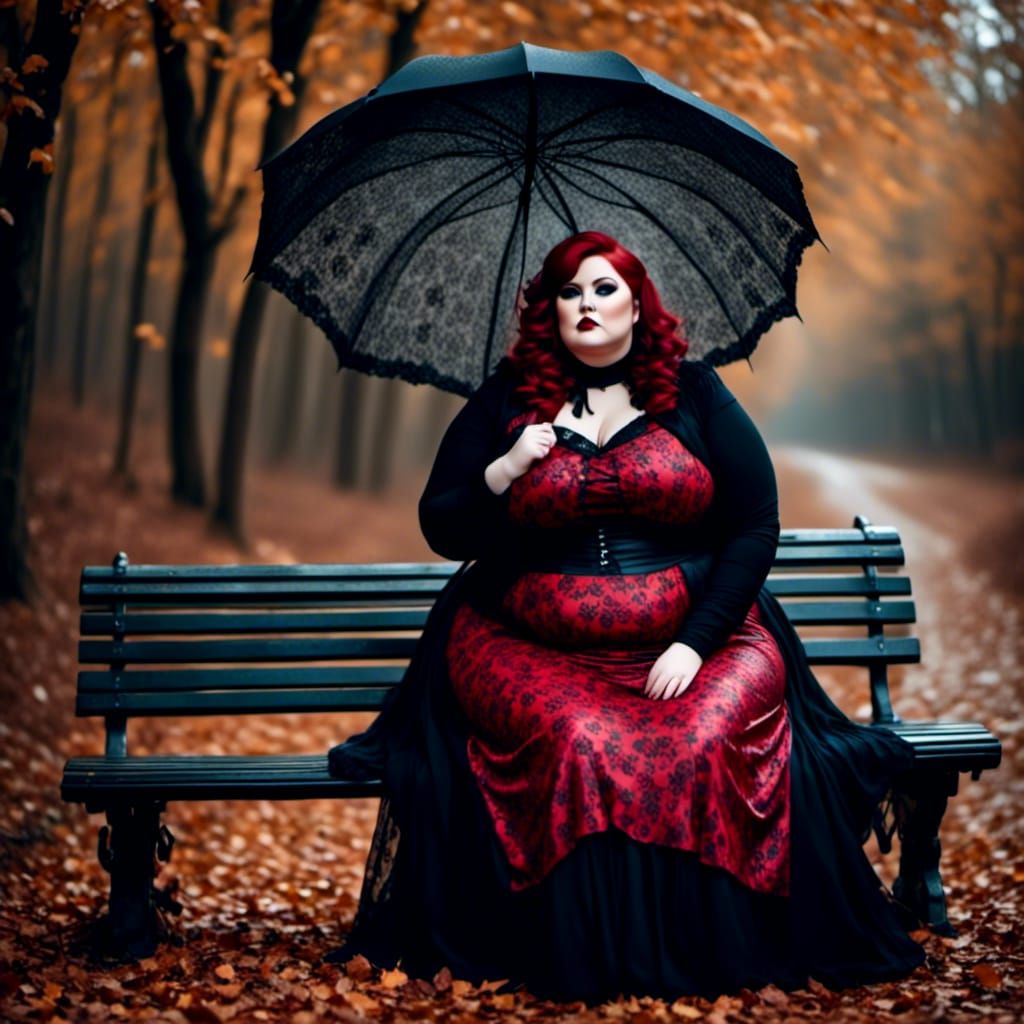 Curvy Woman in Rainy Forest, Photorealistic Style
