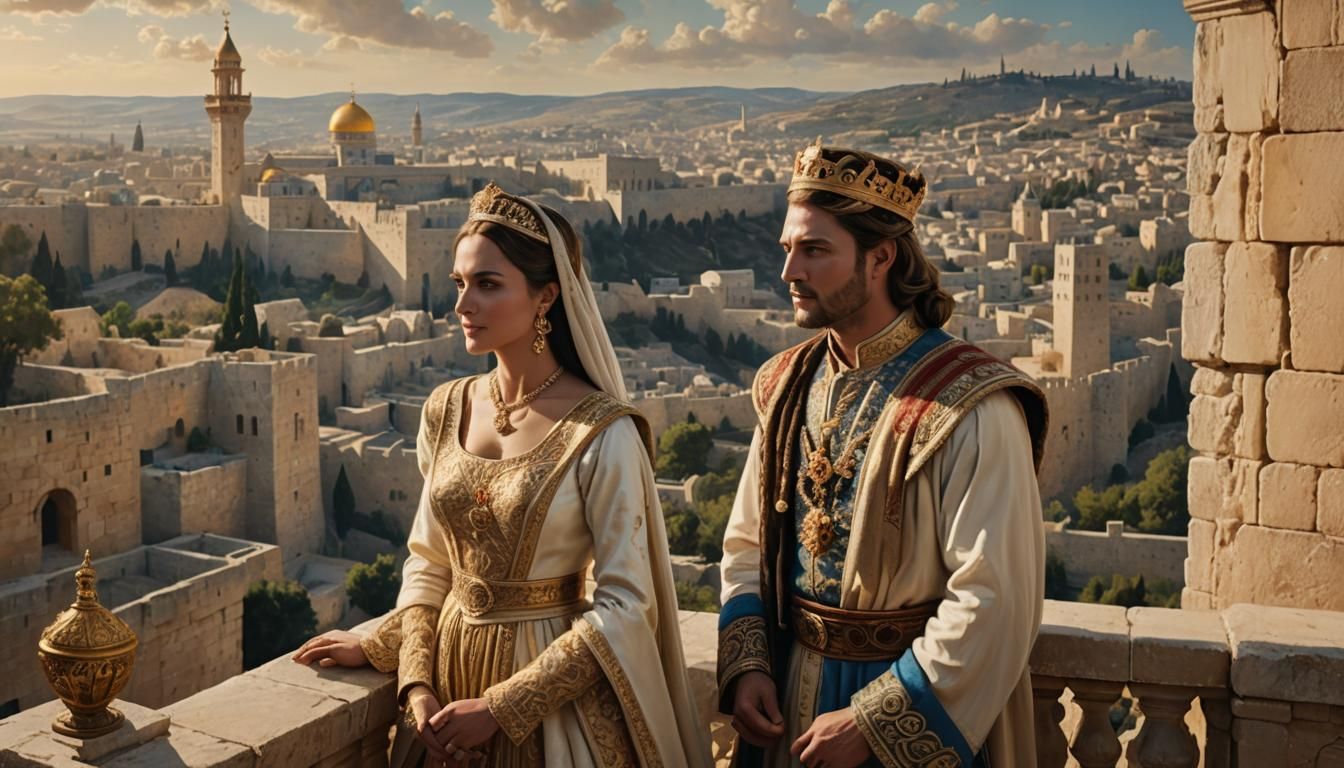Jerusalem Royalty: King and Queen Overlook Kingdom