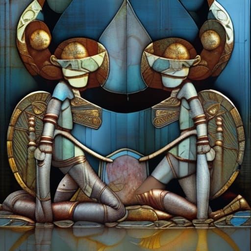 Luminescent Totem Abstract in Detailed Matte Style