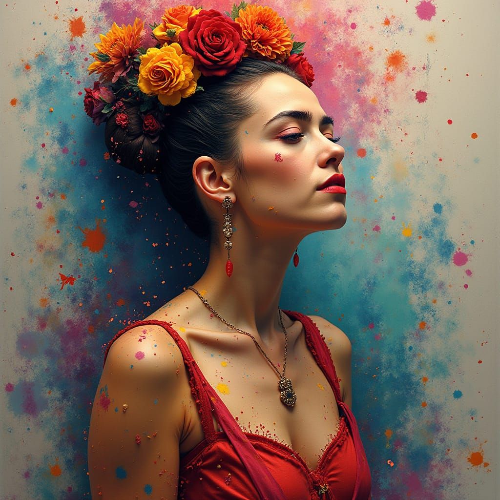 A Woman Unveiled by Vibrant Colors