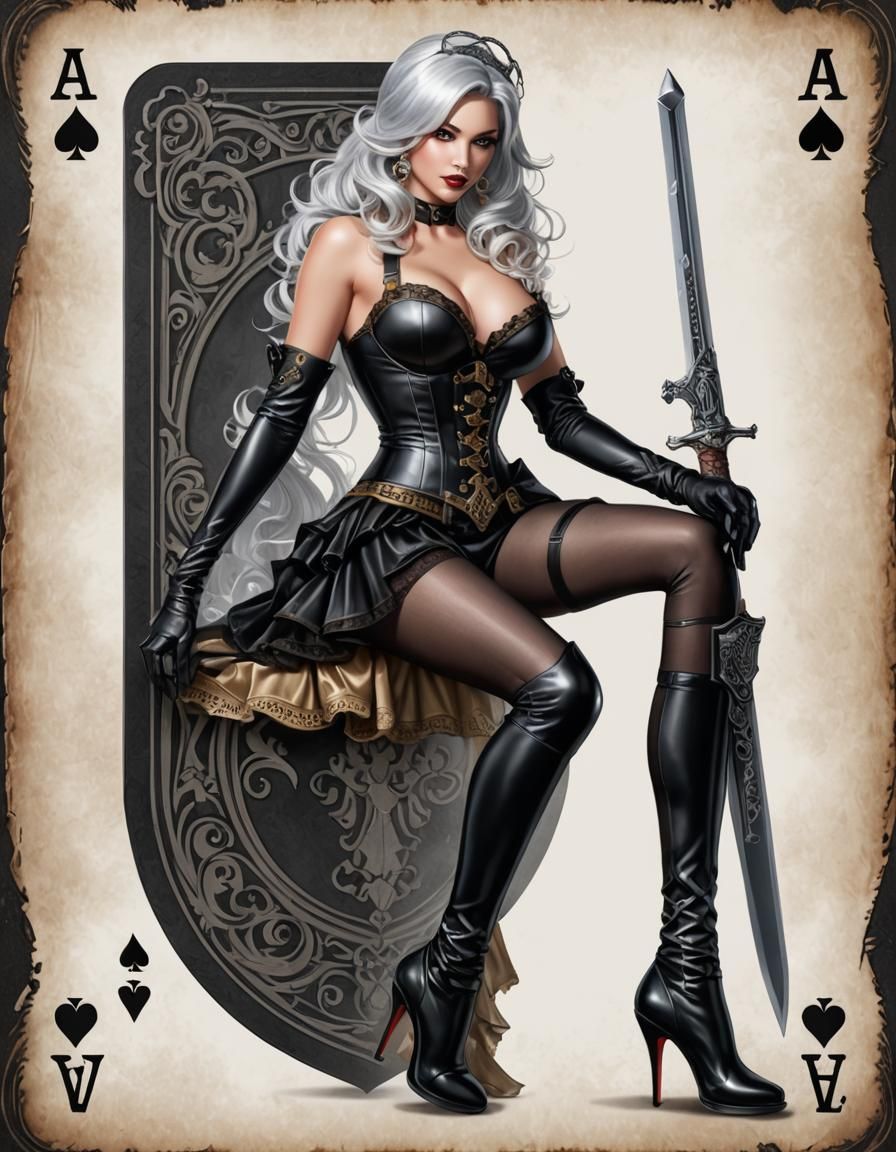 Ace of Spades Pinup Girl Playing Card