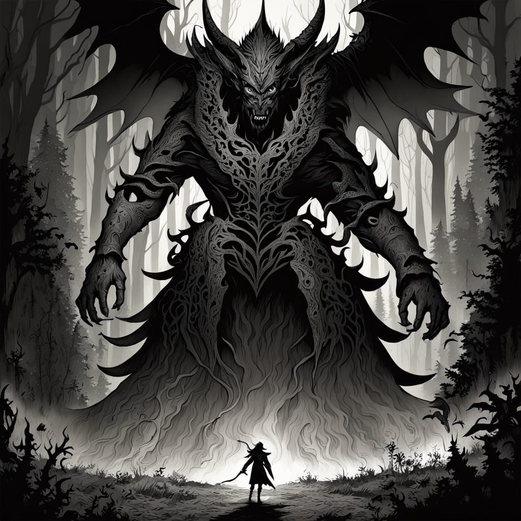 Dark Fantasy Horror Scene: Ciri, Yennefer, and Geralt Face a...