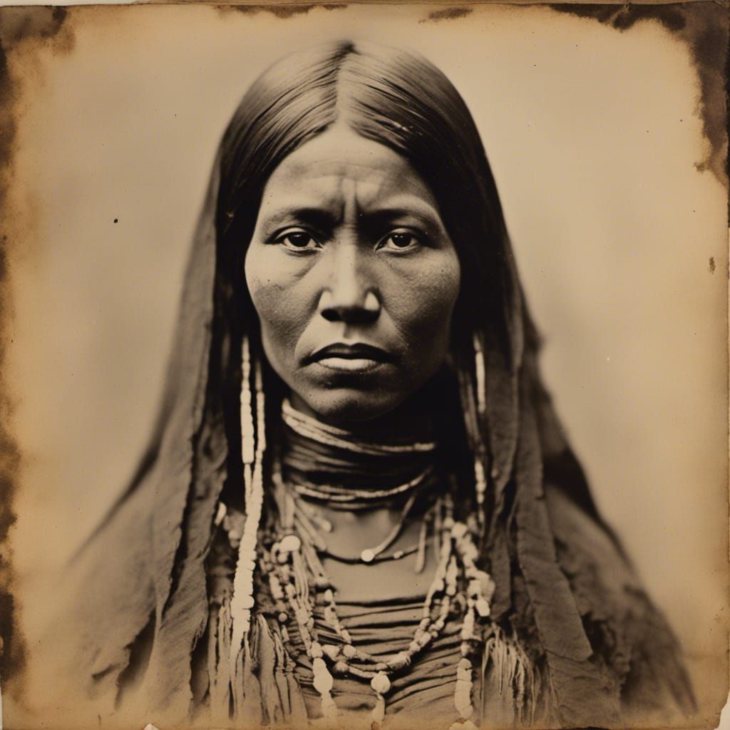 Black Cherokee Woman Portrait in 1860s Style