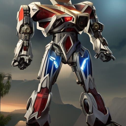 Epic Power Ranger Mecha Digital Painting