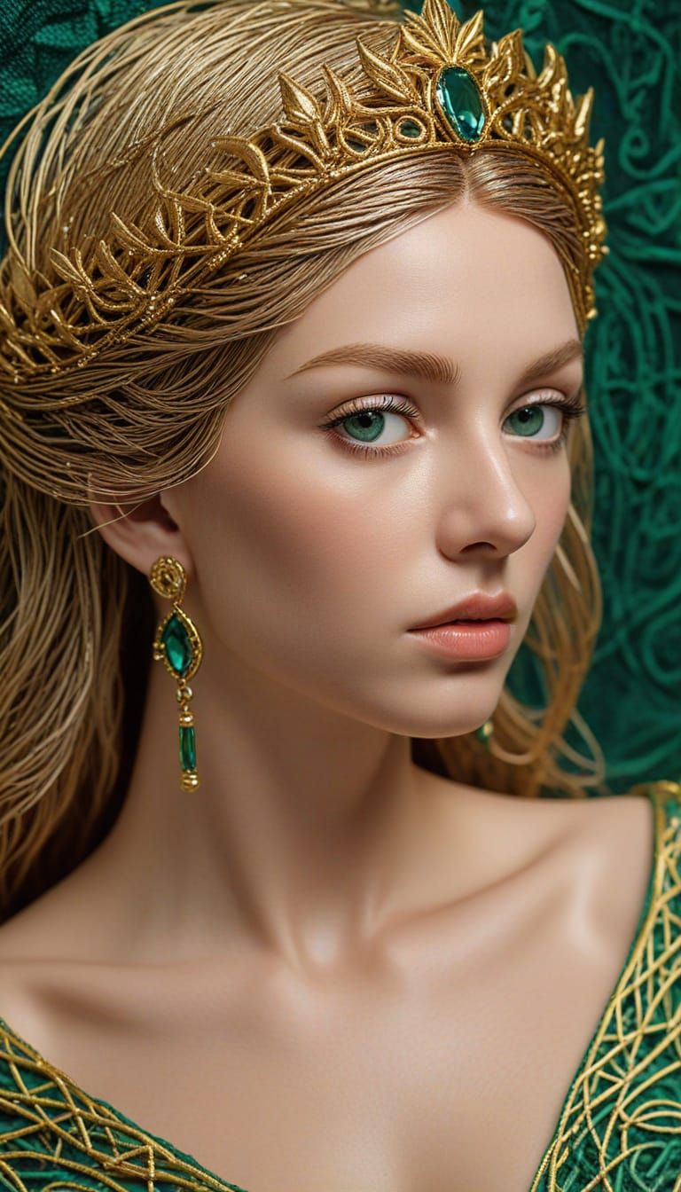 Aphrodite in Intricate Escher-Inspired String Art