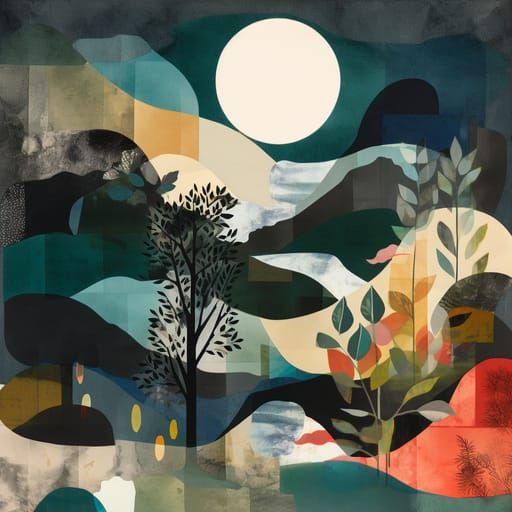 Abstract Landscape in Modernist Style
