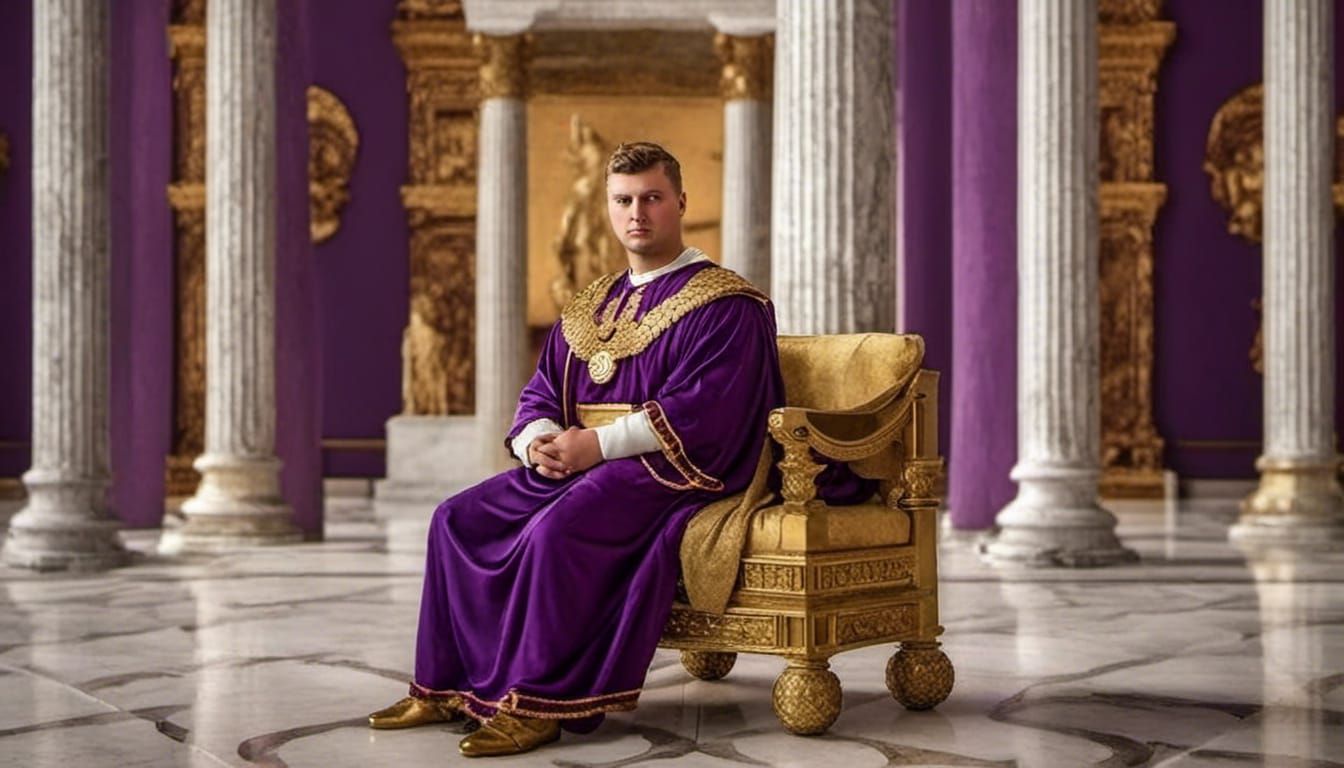 Roman Emperor Portrait in Ancient Royal Palace