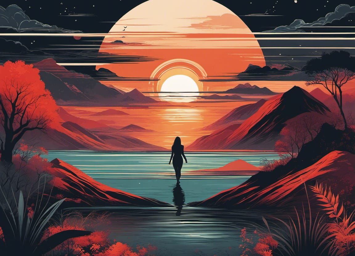 Girl Between Dream and Reality: Dadaist Illustration