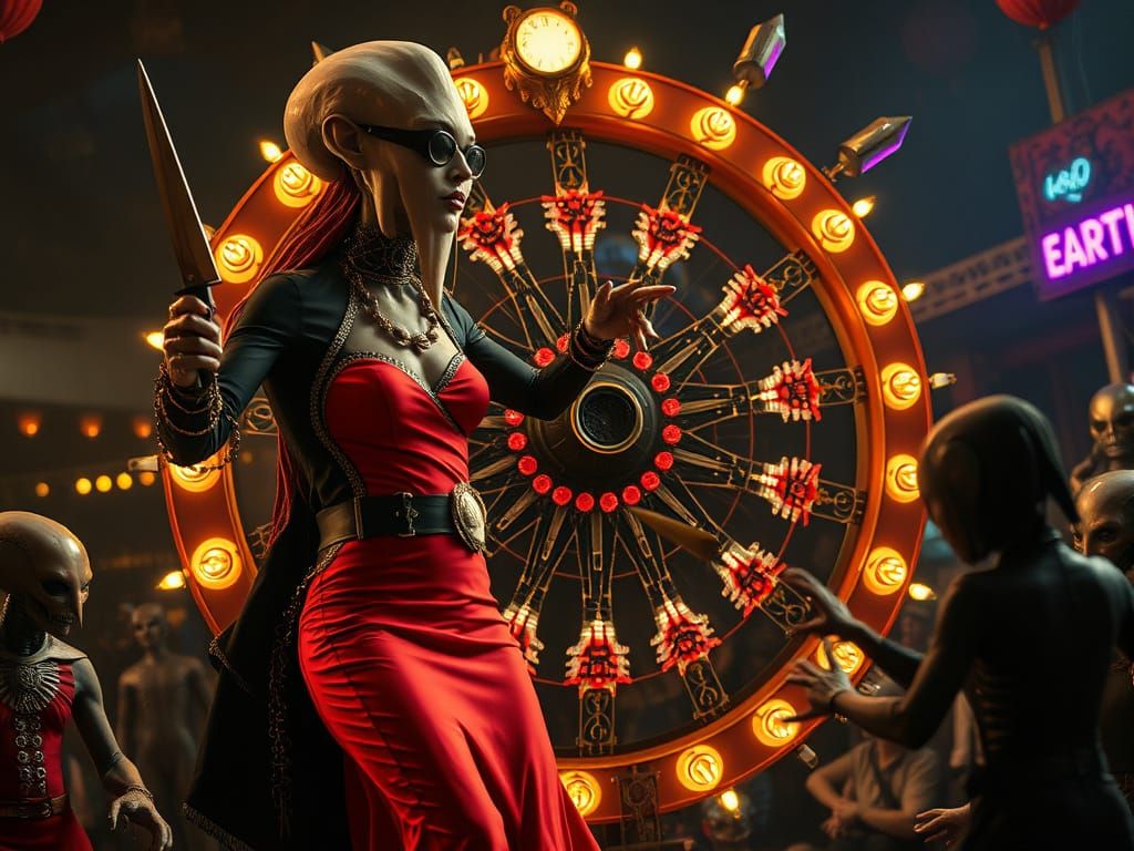 Alienpunk Carnival: Squid Creatures in Steampunk Style