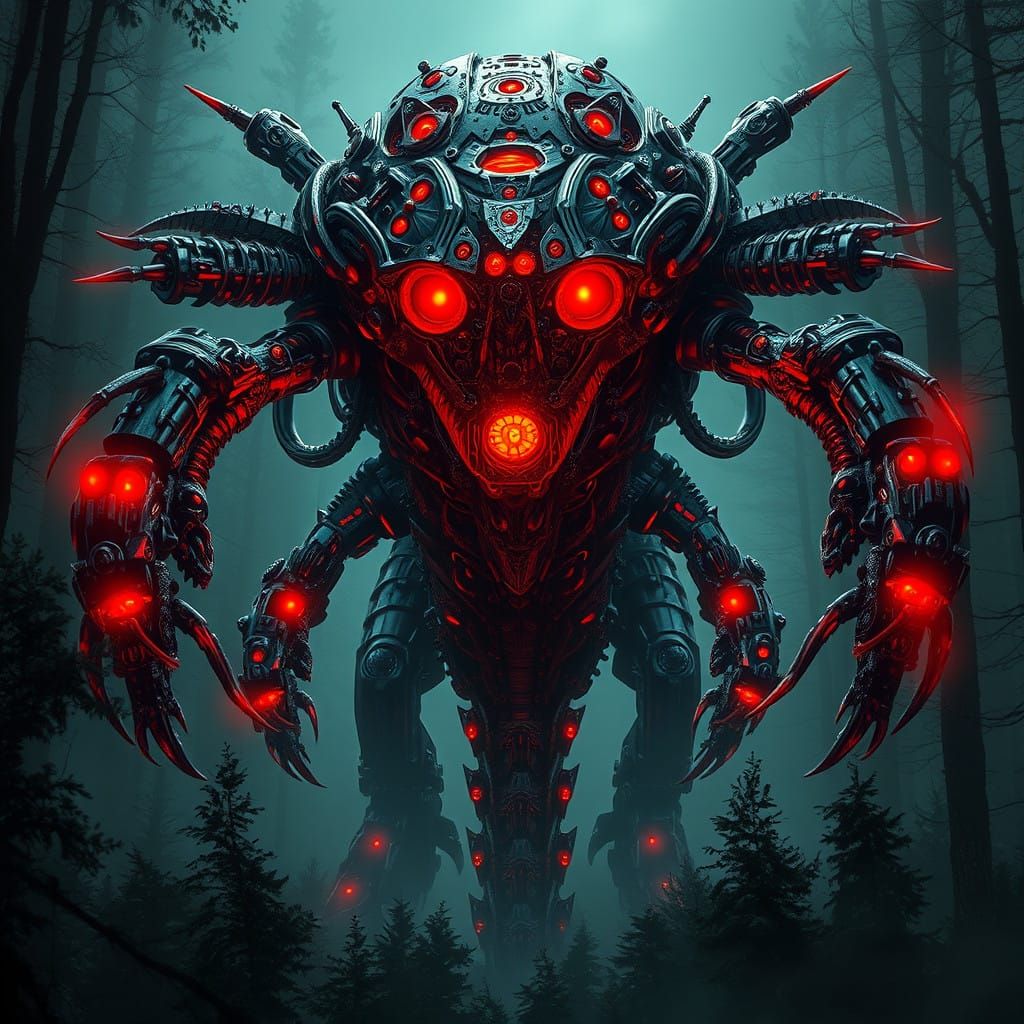 Cybernetic Beast Wrought from Dark Futurism