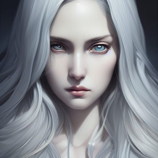 Detailed Portrait of Selene, Moon Goddess in 8K
