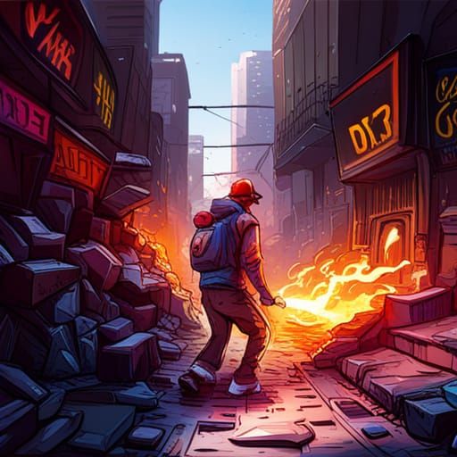 Ultra Quality Game Character in Graffiti Art Style