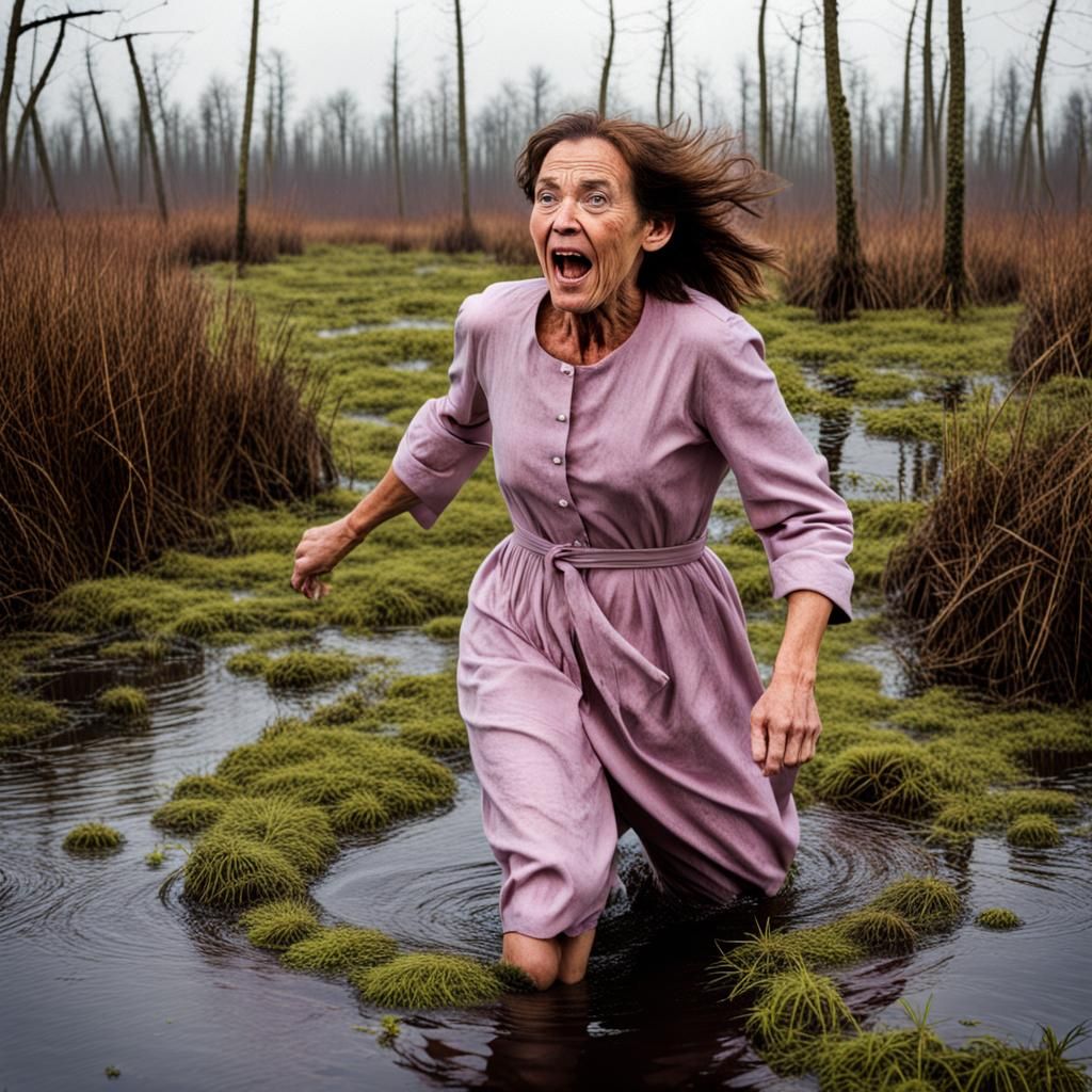 Woman's Desperate Escape from Swamp Bog