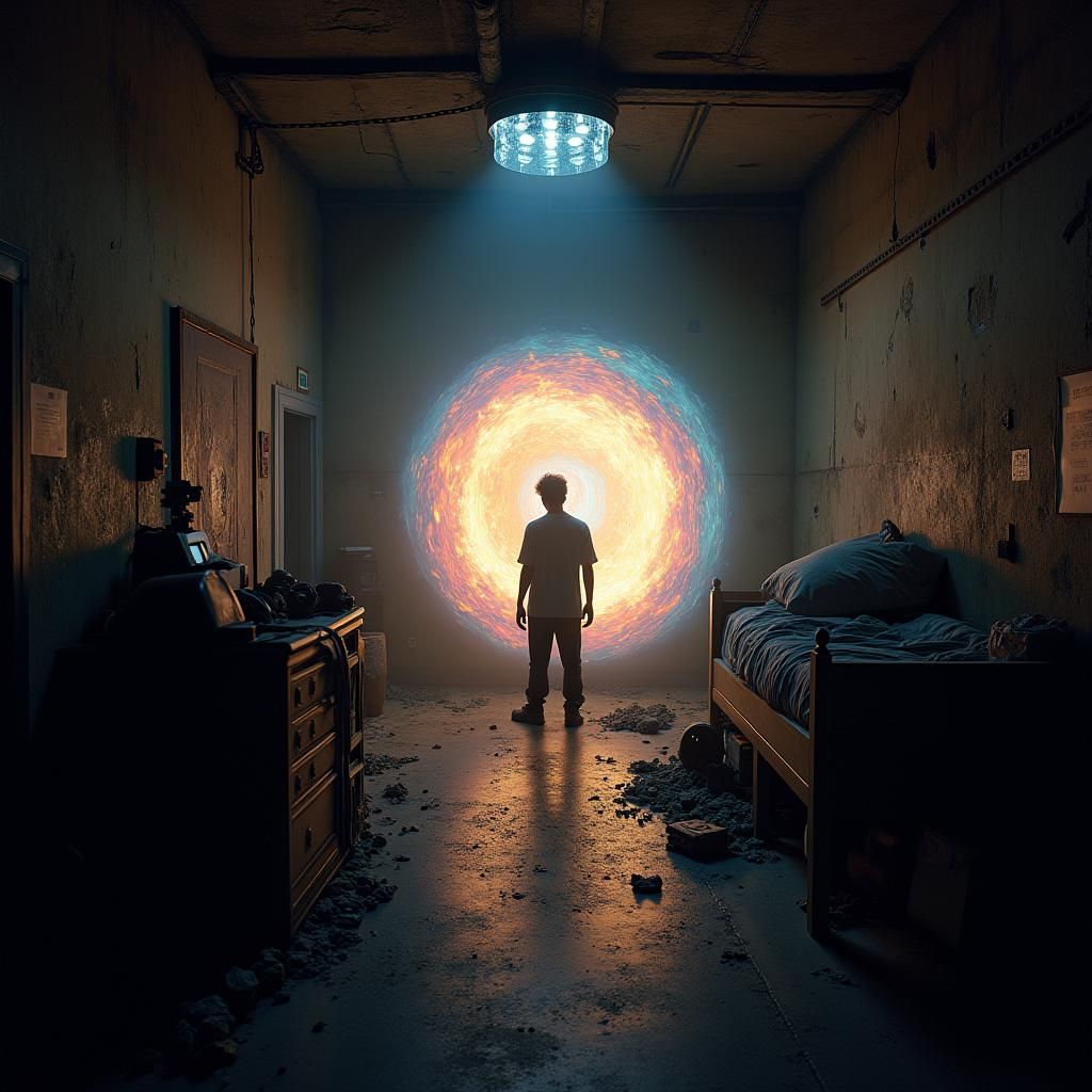 Mystical Portal Opens in Industrial Bedroom