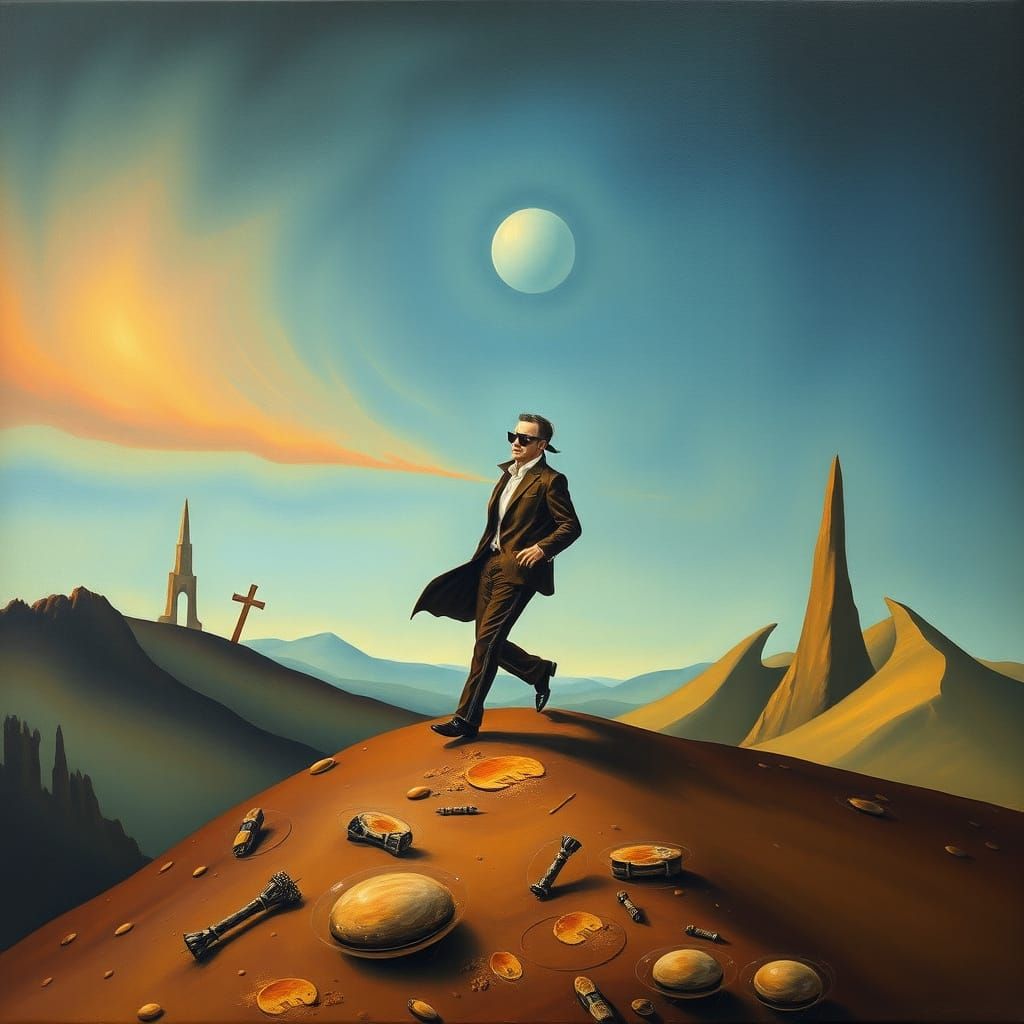 Surreal Blind Leading the Blind in Dali Style