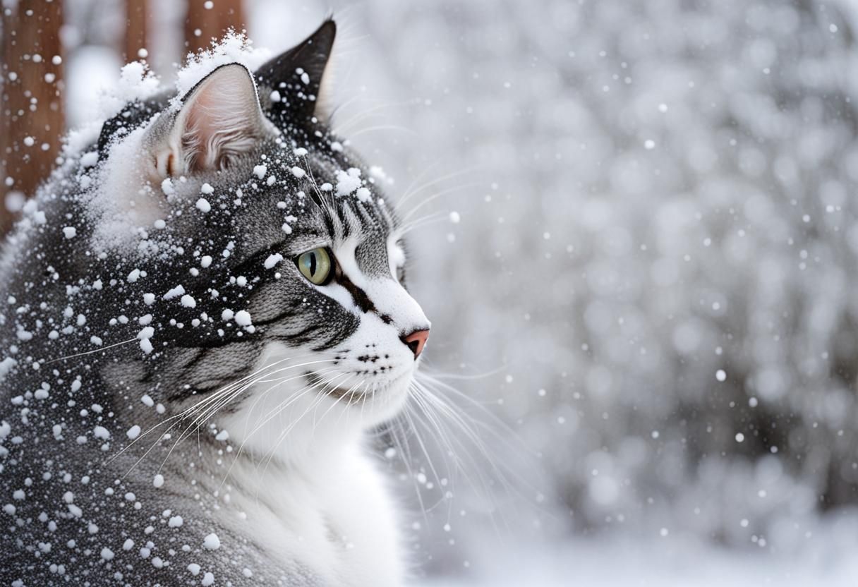 Snow Cat Generated by AI