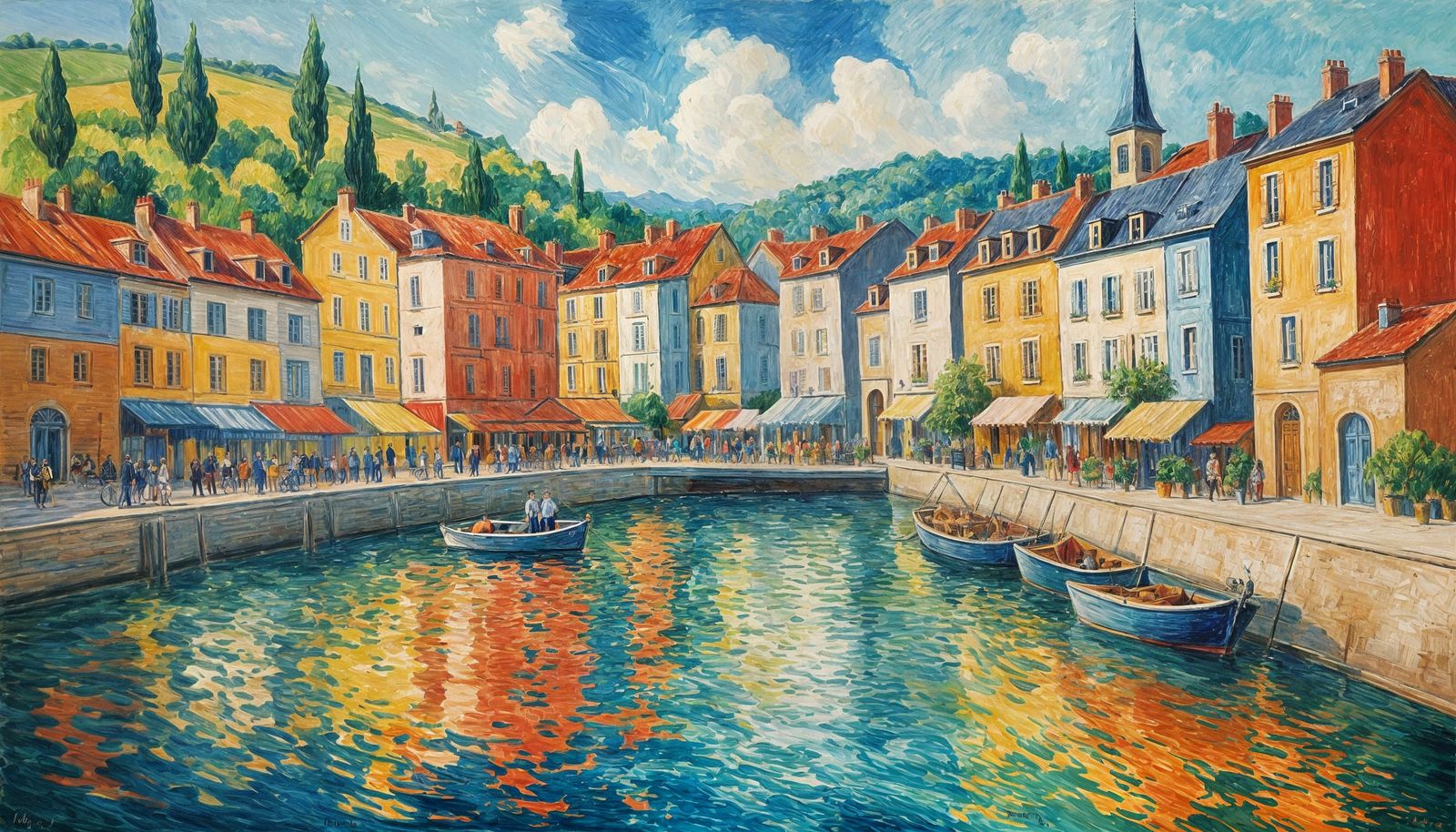 Le Loir à Durtal in Fauvist Style