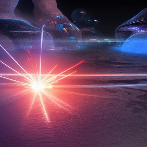 Futuristic Holographic Earth Art in Space