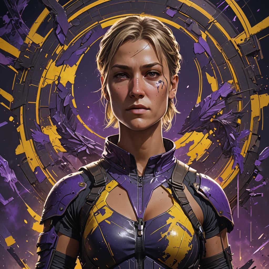 Rhea Ripley: Dark Fantasy Art in Purple and Gold