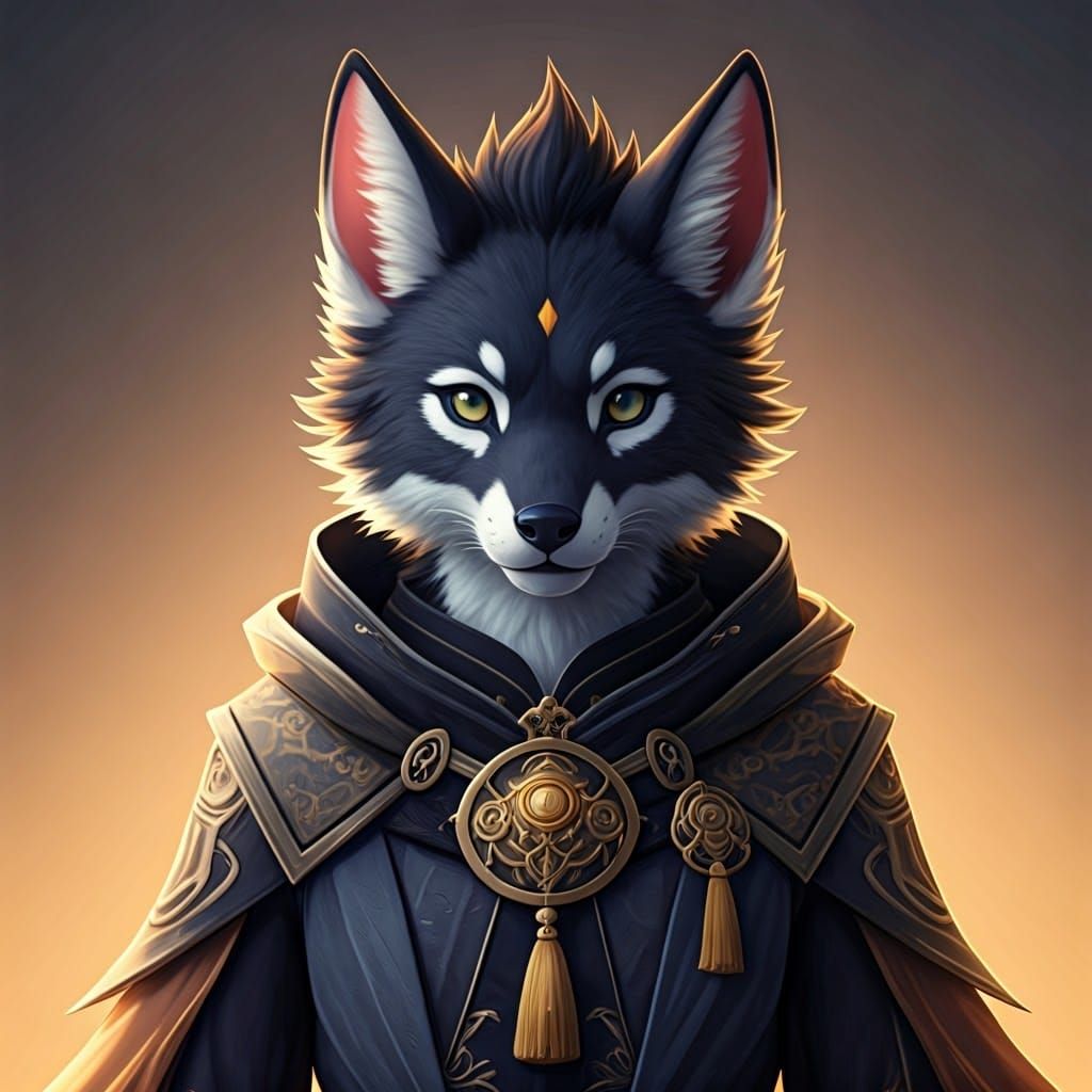 Anime-Inspired Furry Character in Elegant Outfit