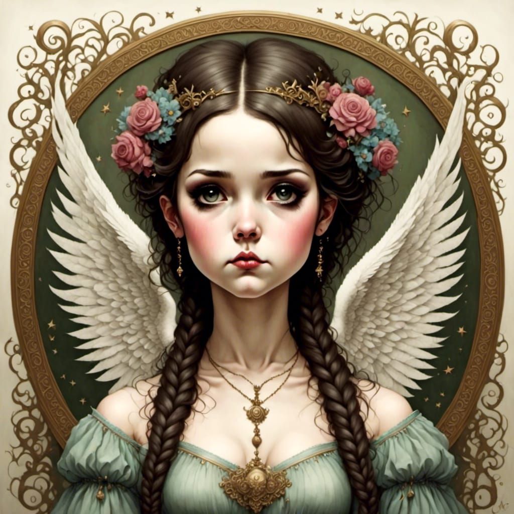 Angel of Manifestation and Redemption in Surreal Style