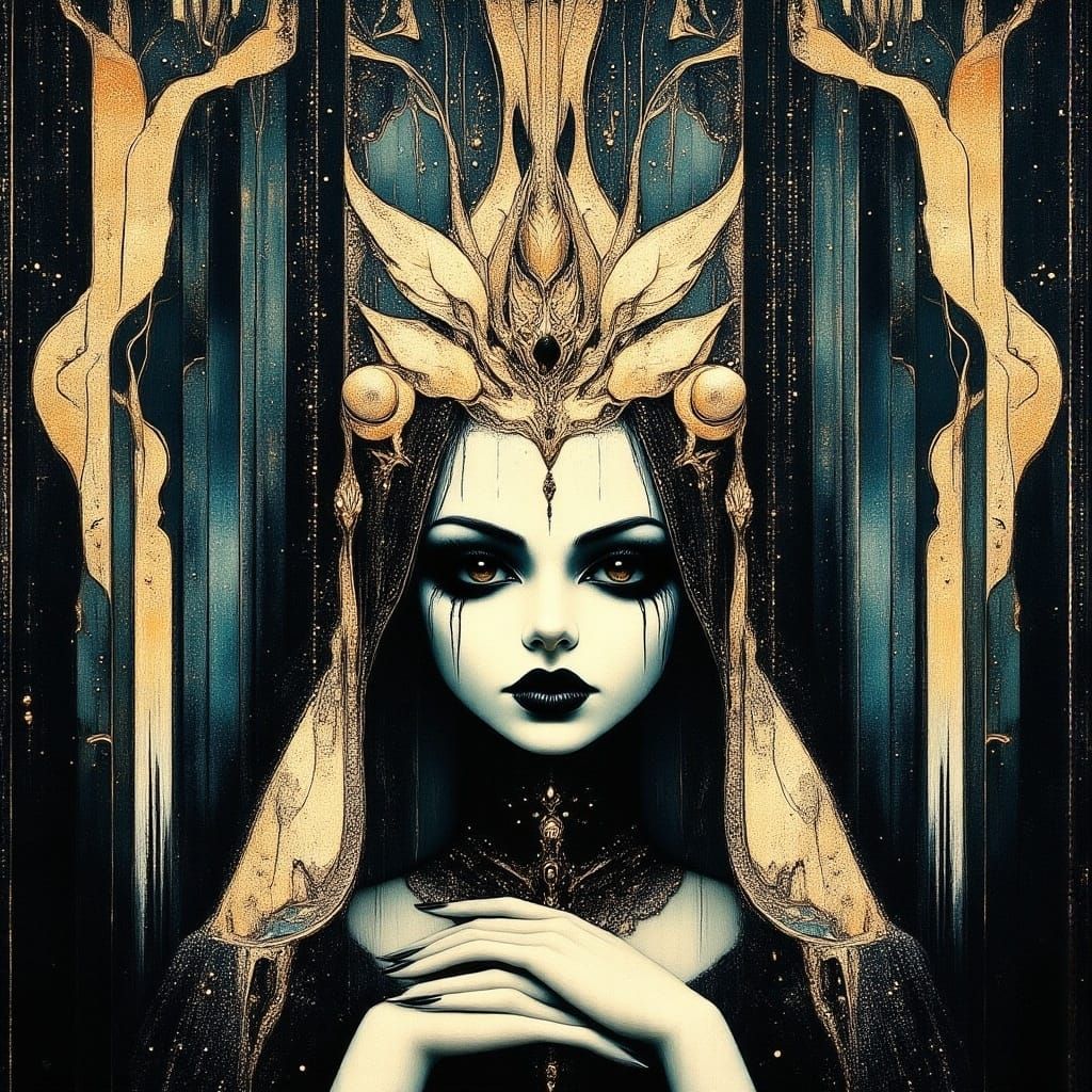 Halloween Pumpkin Witch in Spooky Forest