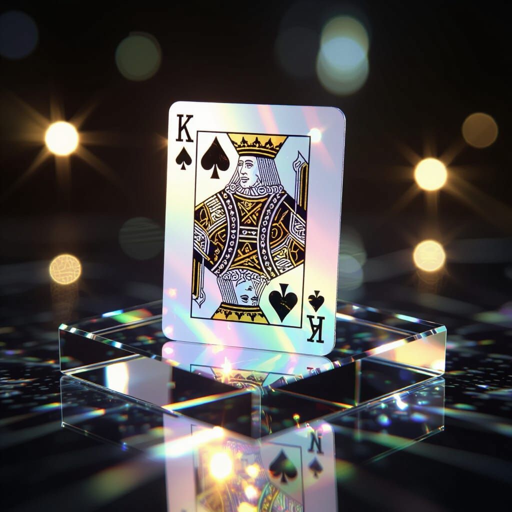 Holographic King of Diamonds on Glass Pane