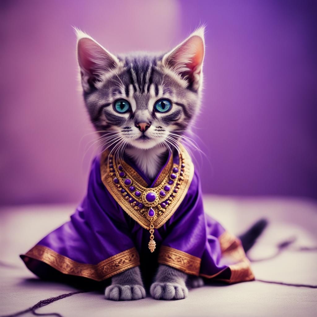 Kitten Genie in Indian Clothes, Cinematic Still