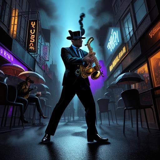 Animals Playing Jazz: Noir Comic Book Illustration