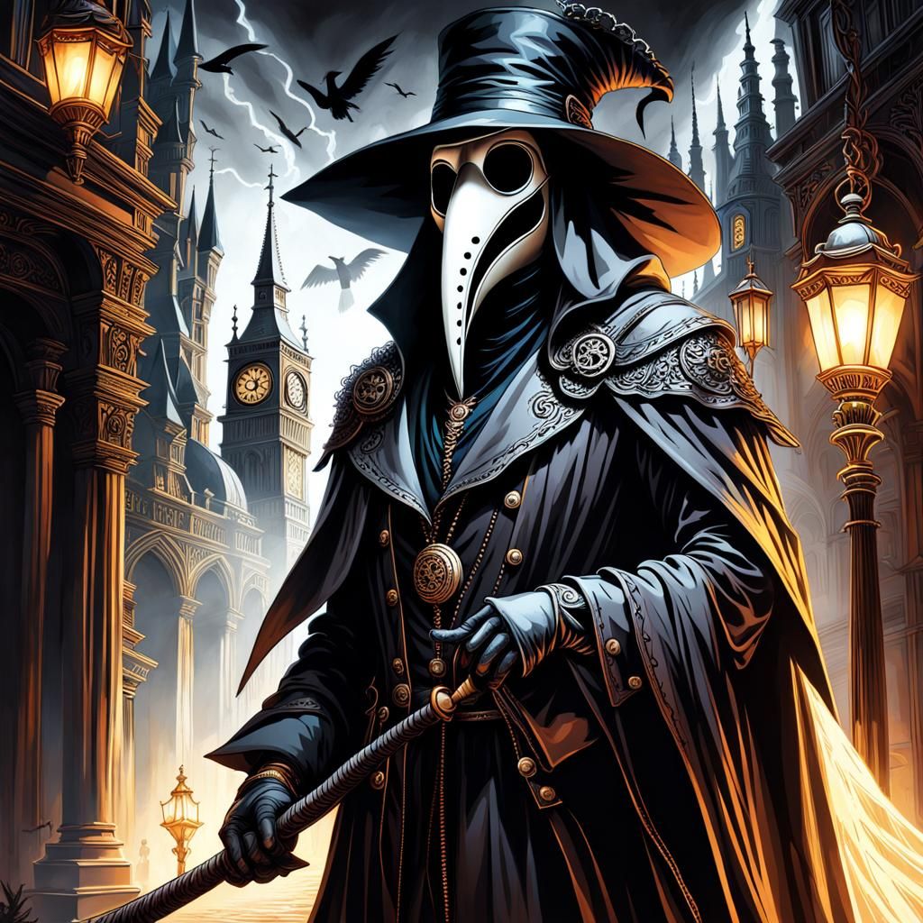 Nightmare Plague Doctor in Horror Style