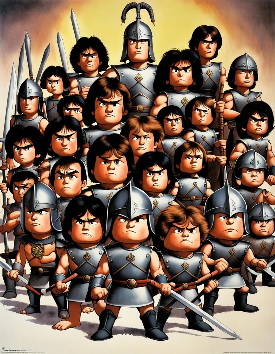 Warriors Movie Poster Cartoon CGI Rendering