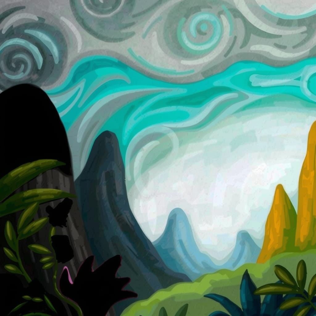 Ethereal Surreal Landscape with Bioluminescent Flora and Cel...