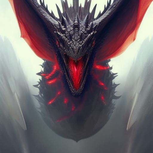 Magnificent Dragon Head Portrait in Hyperdetailed Style