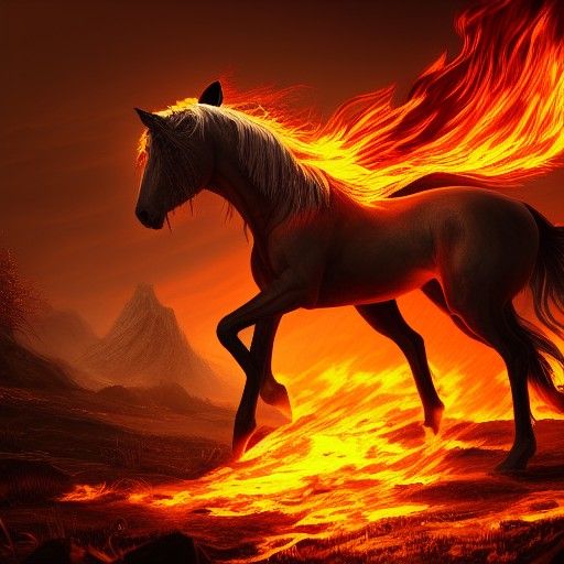 Fiery Horse: Detailed Matte Painting