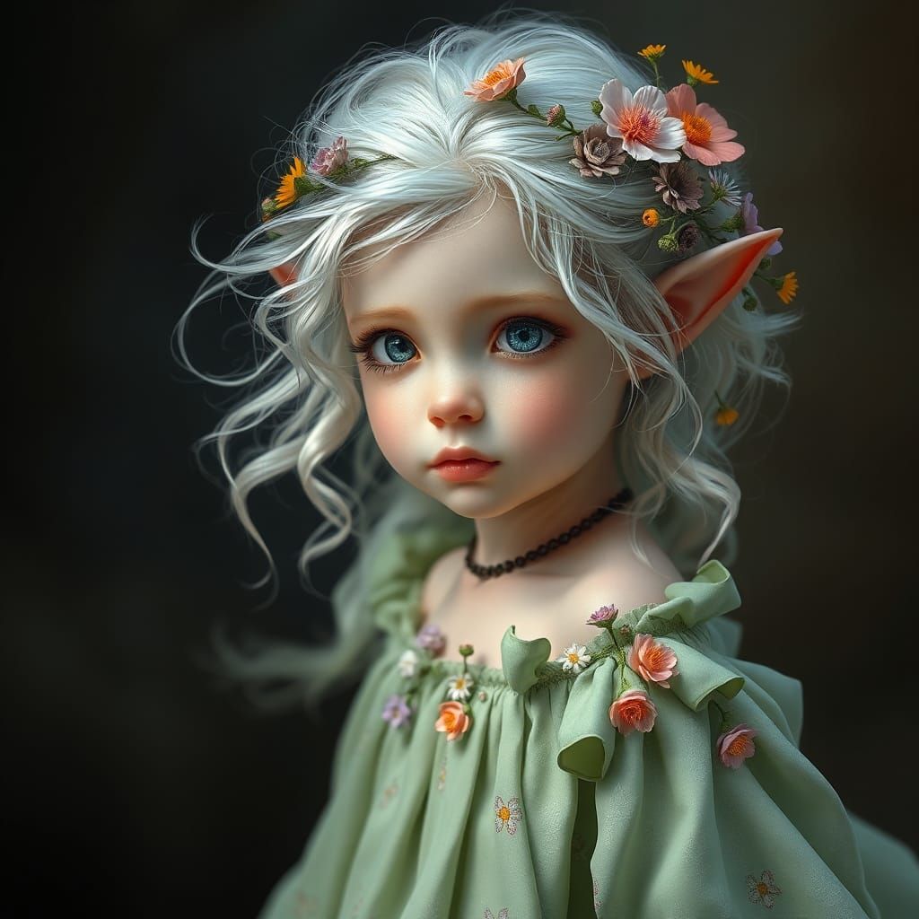 Enchanting Elf Child Portrait in Fantasy Style