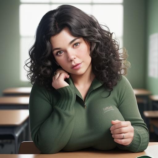 Teacher Portrait in Classroom with Bokeh Lighting