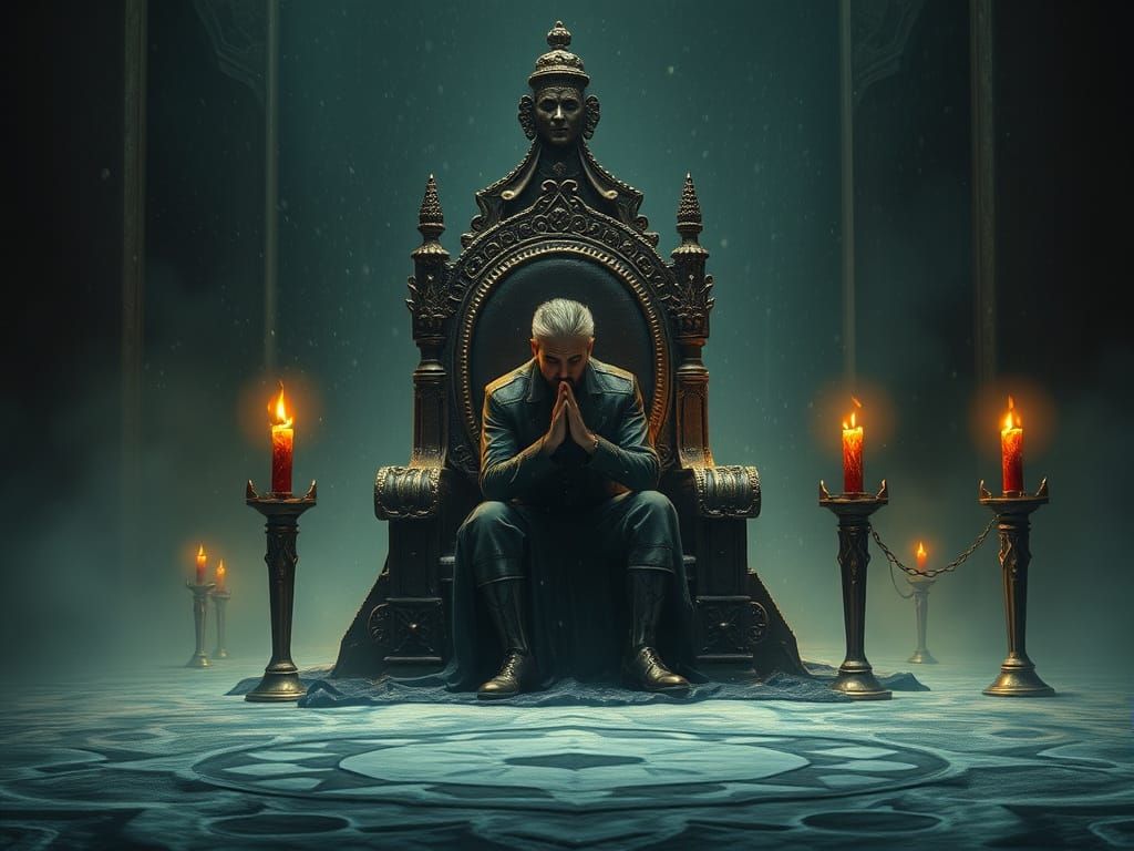 A Man Made From Magic Knelt by Her Throne in the Shadows of ...