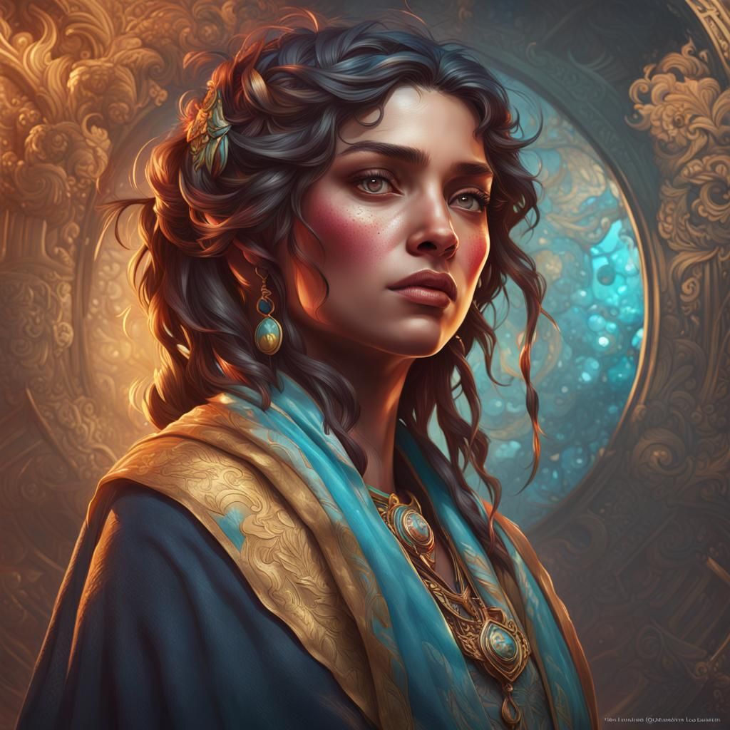 Dynamic Portrait of Kenza and Qacime in Digital Art Style