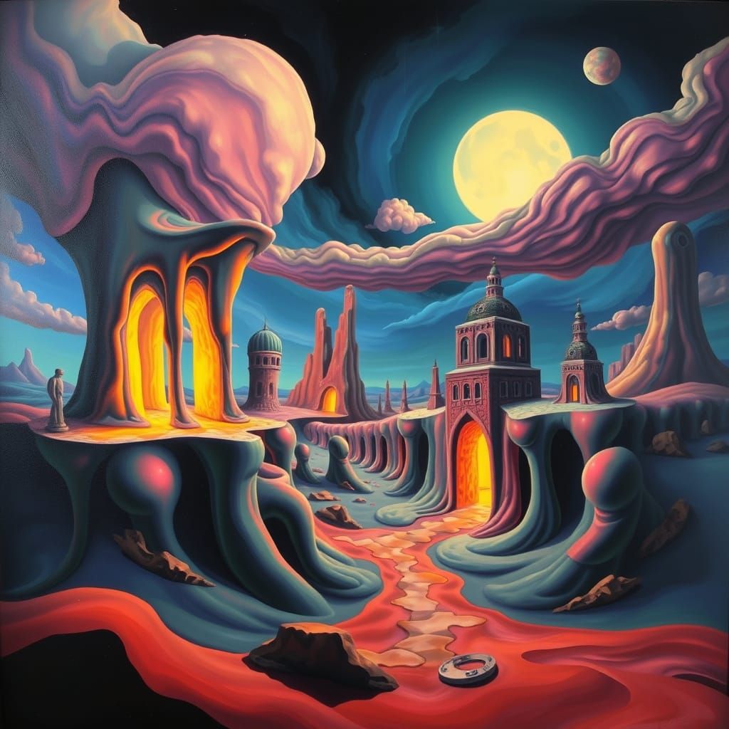 Surrealistic Metropolis Melts into Eerie Dreamscape