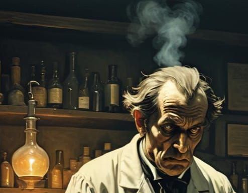 Victorian Assassin in Dark, Moody Studio